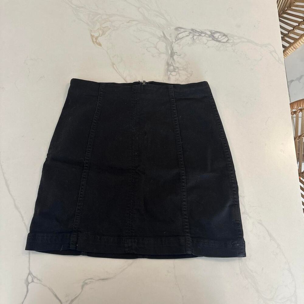 Free people black zip skirt